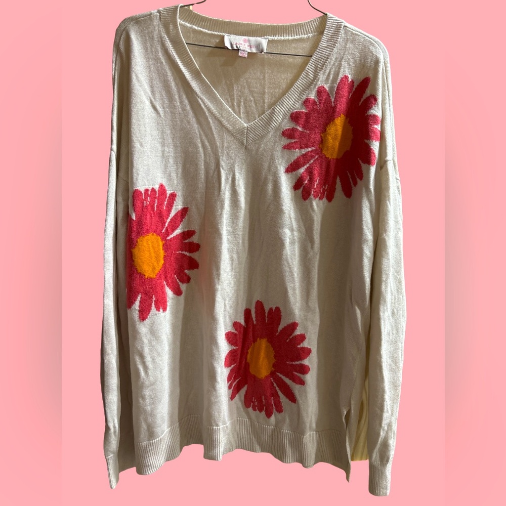 Laurie felt flower sweater